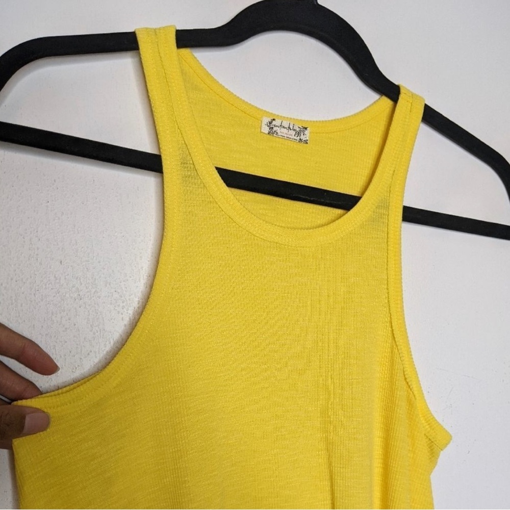 Free People Intimately Swing Racerback Ribbed Tank Top Yellow S FP - Picture 3 of 3